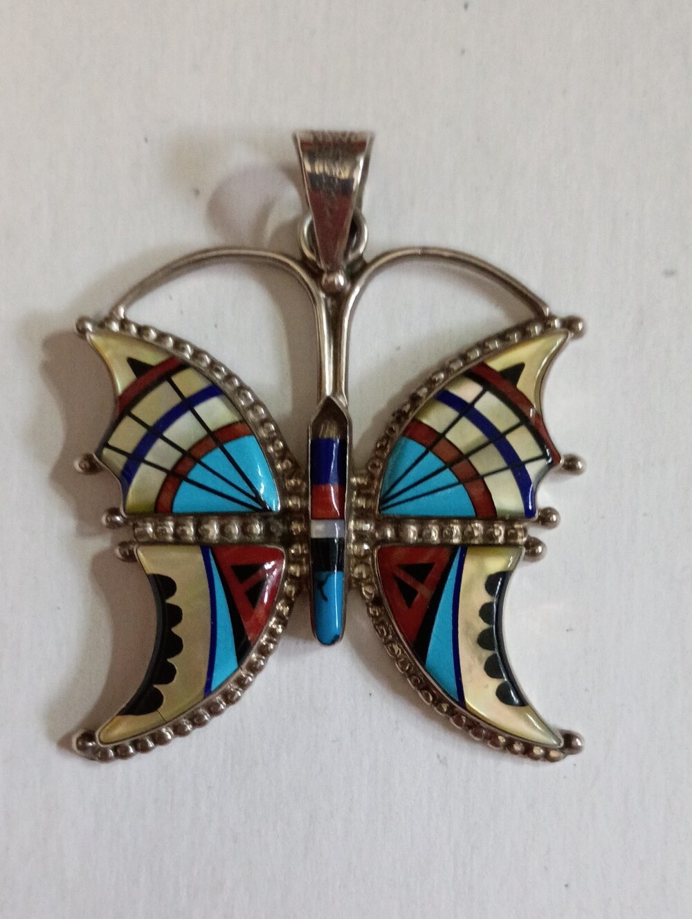 Zuni Sterling Silver Butterfly Pendant